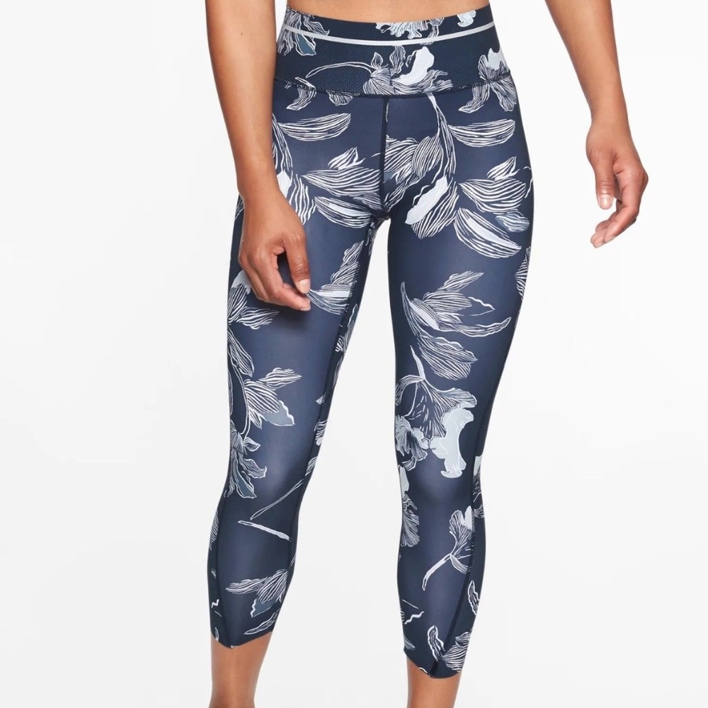 NWOT Athleta Blue Sonic Capri Leggings